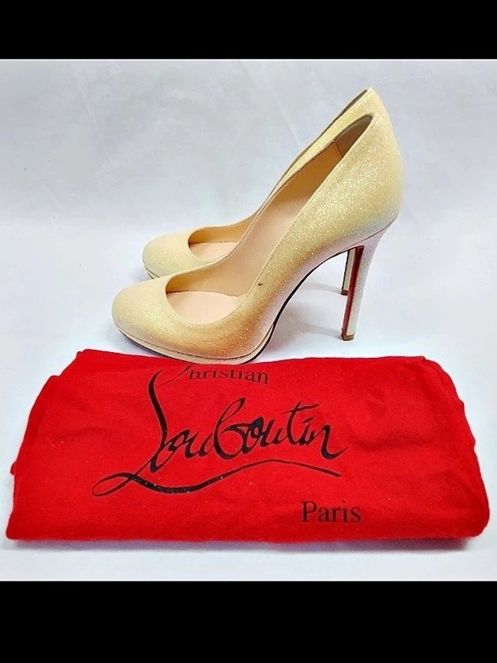 Christian Louboutin Glitter Pointed-Toe Stiletto Heels